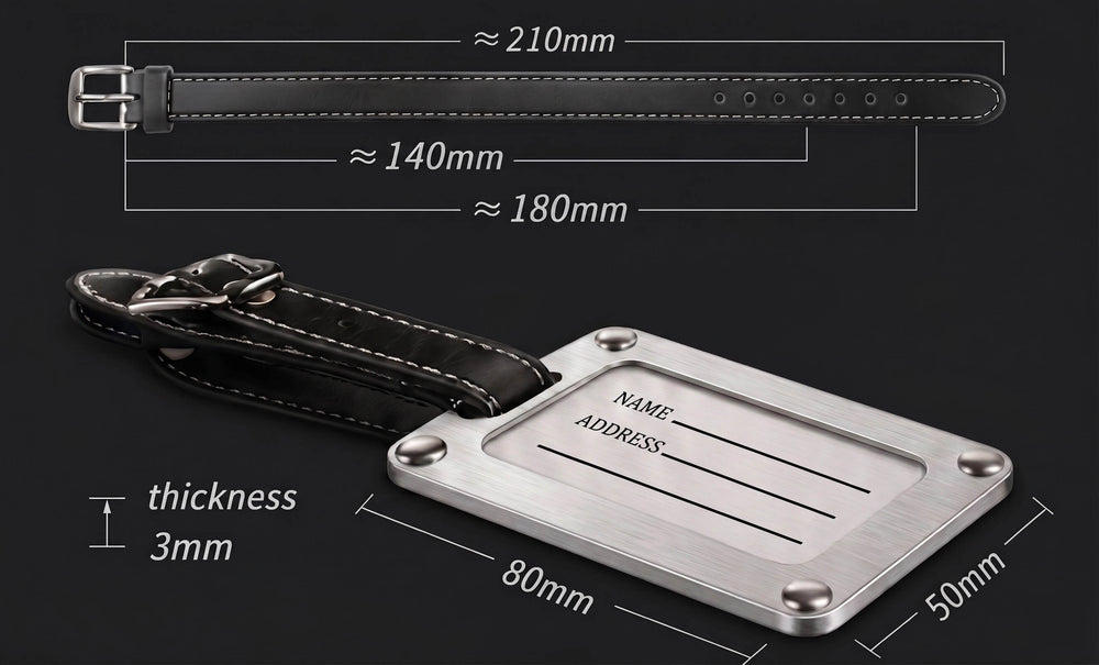 Luggage tag dimensions